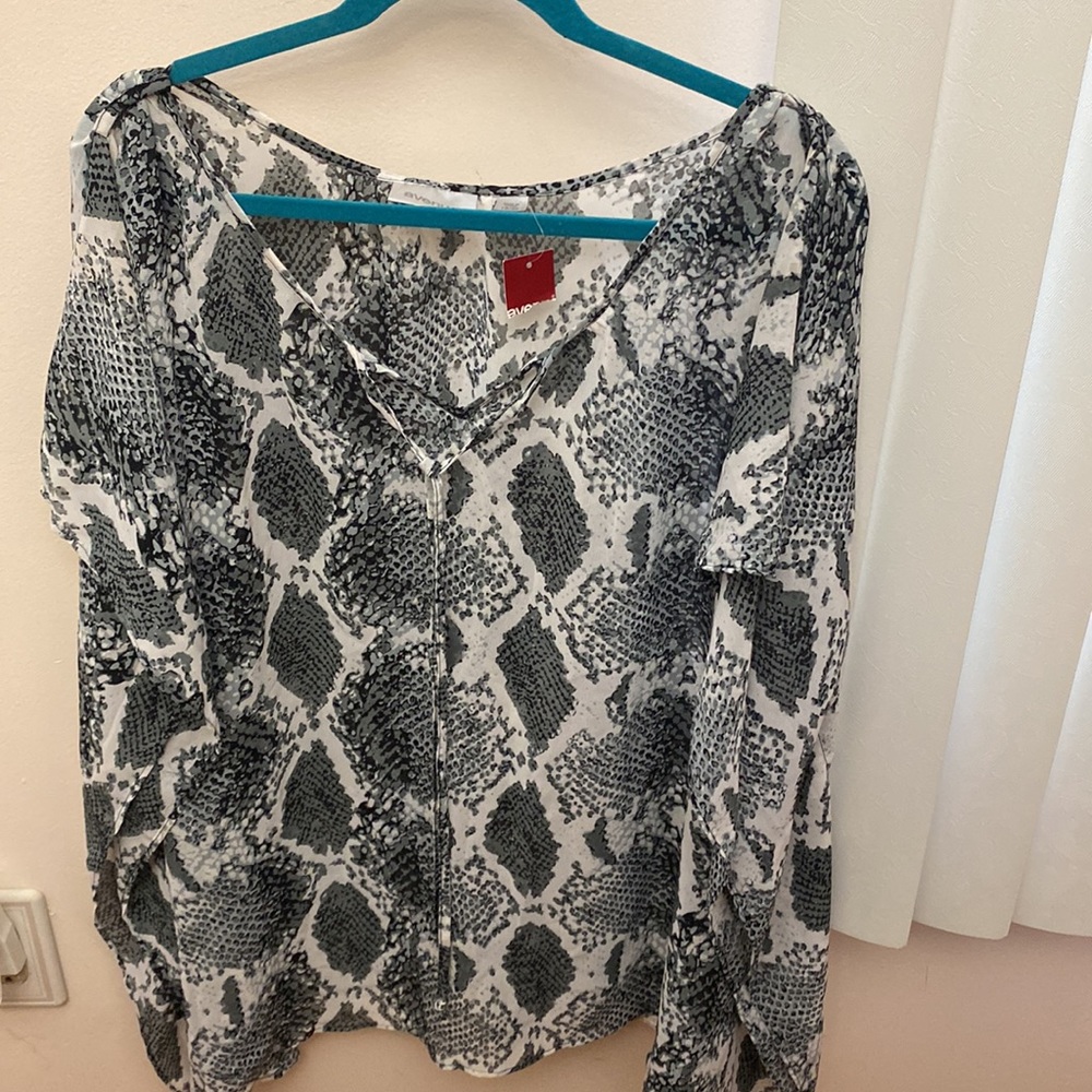 Avenue chiffon poncho style top.